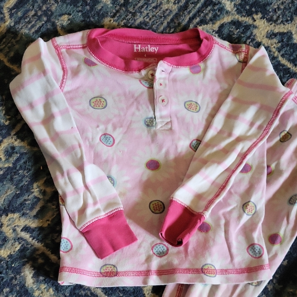 Hatley Pink Striped Kids Pajama Set